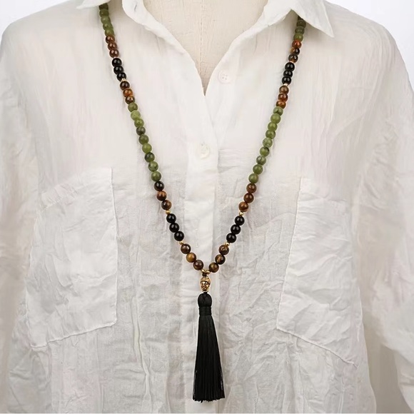 Jade and tigers eye meditation mala - Picture 3 of 8